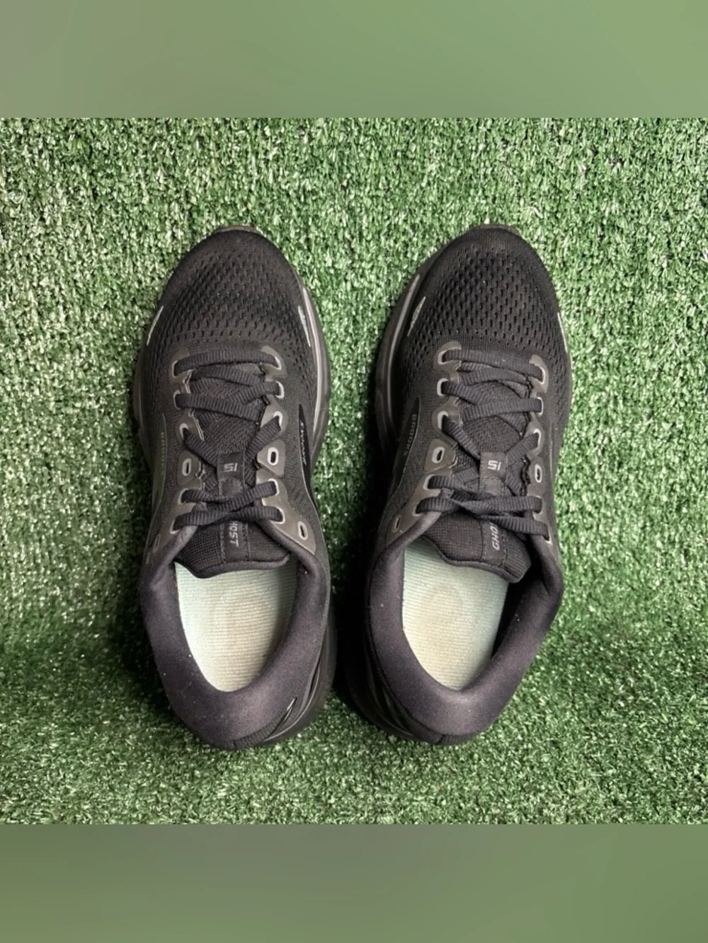 Brooks Ghost 15 Running Shoes Women Size 7 D Wide Black Comfort Low Sneakers‎